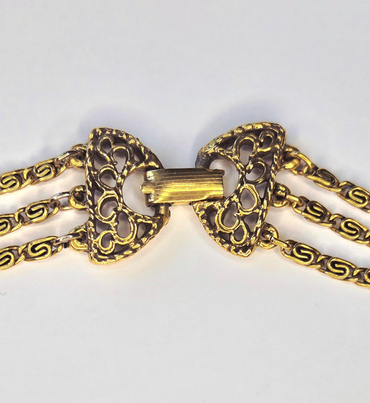 Vintage Goldette triple strand necklace
