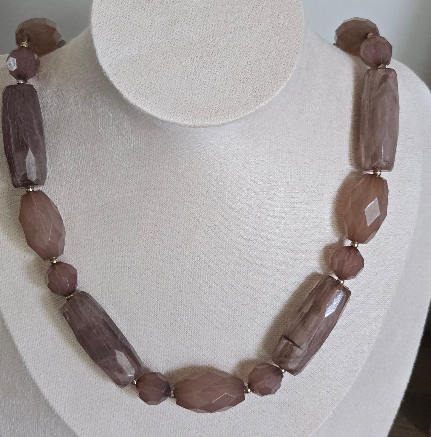 Mauve Beaded Statement Necklace