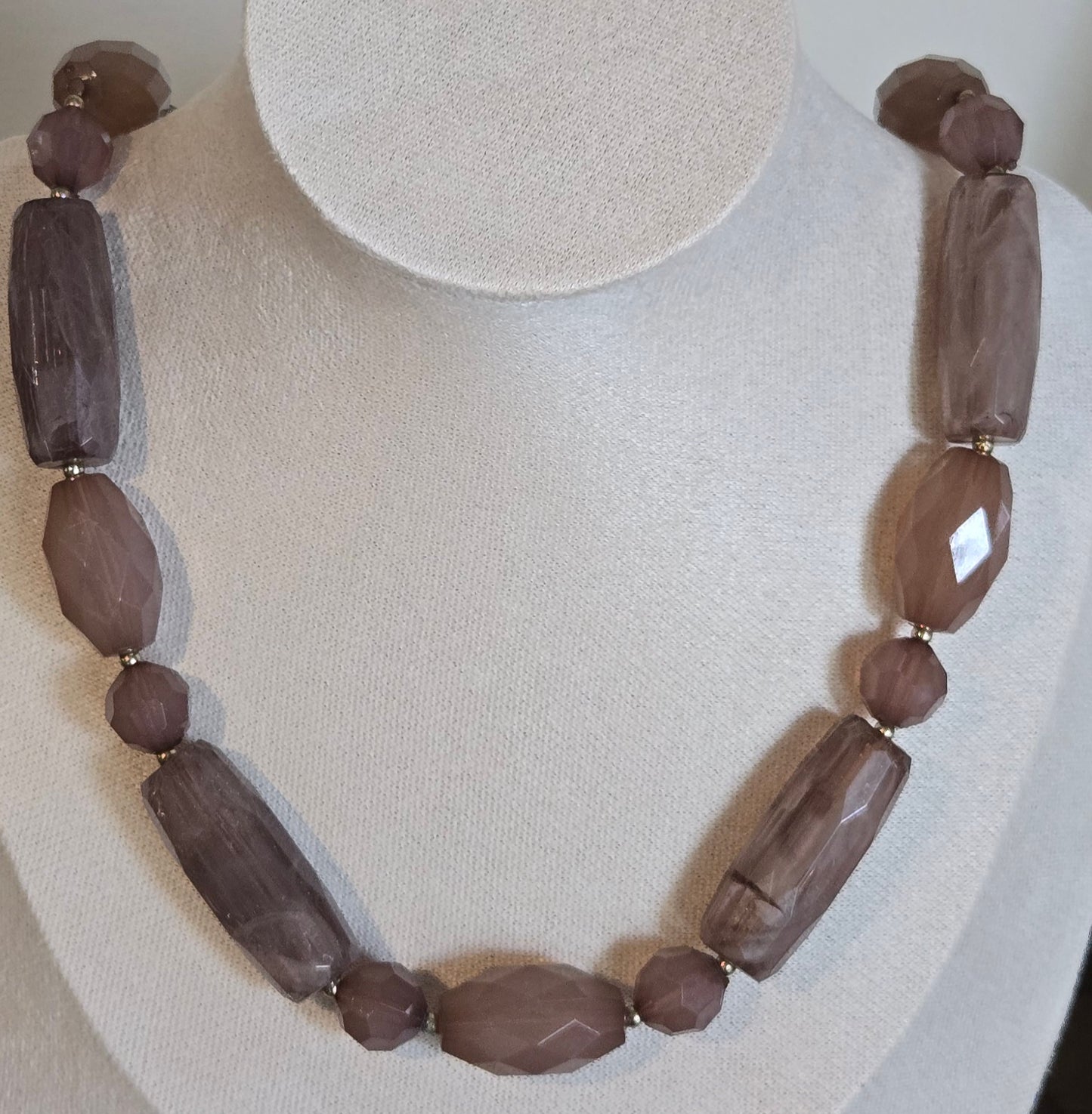 Mauve Beaded Statement Necklace