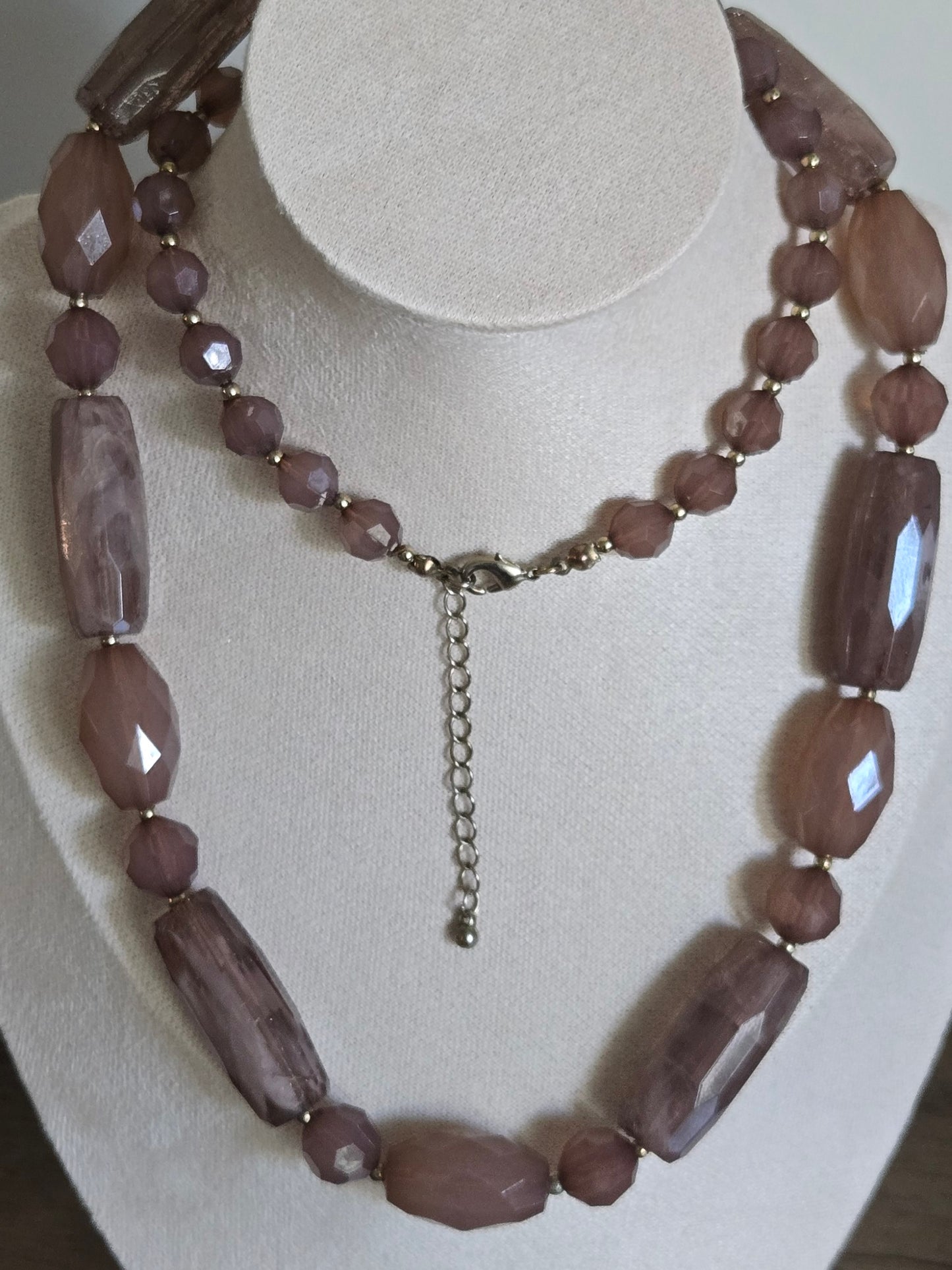 Mauve Beaded Statement Necklace