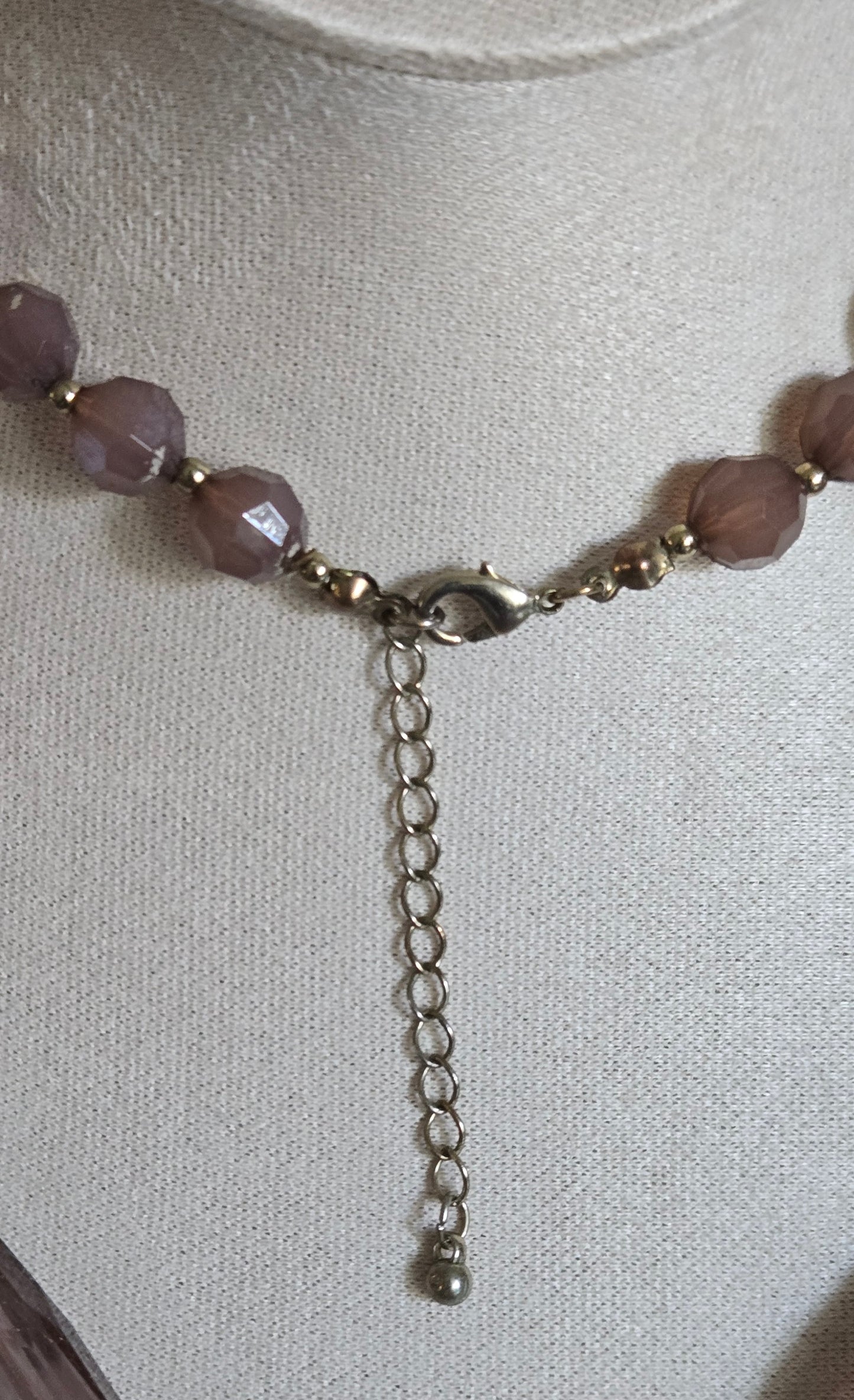 Mauve Beaded Statement Necklace