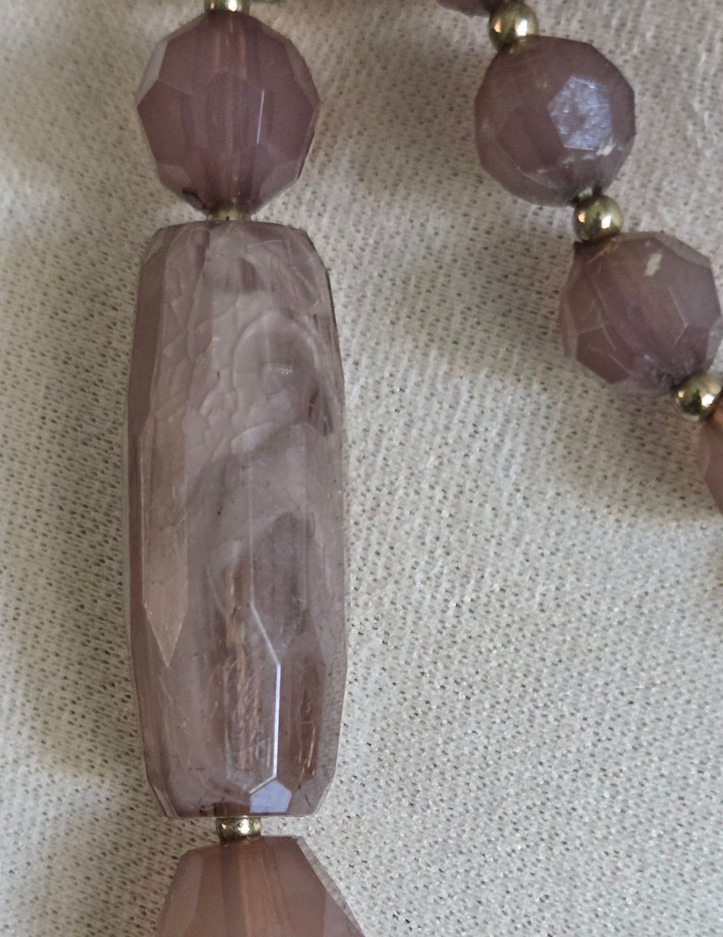 Mauve Beaded Statement Necklace