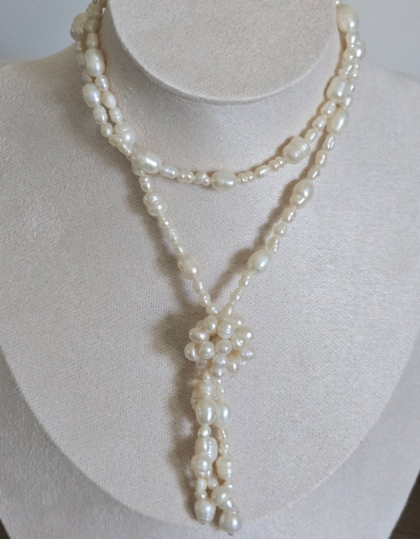 Baroque Freshwater Pearl Lariat Necklace