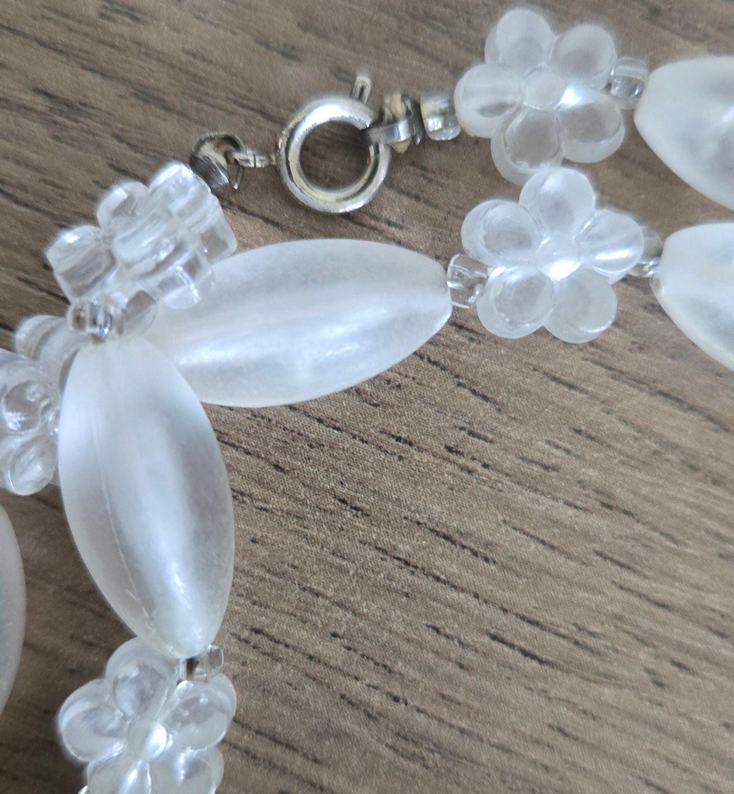 80's Vintage Floral Lucite  Necklace