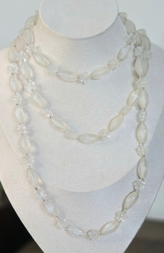 80's Vintage Floral Lucite  Necklace